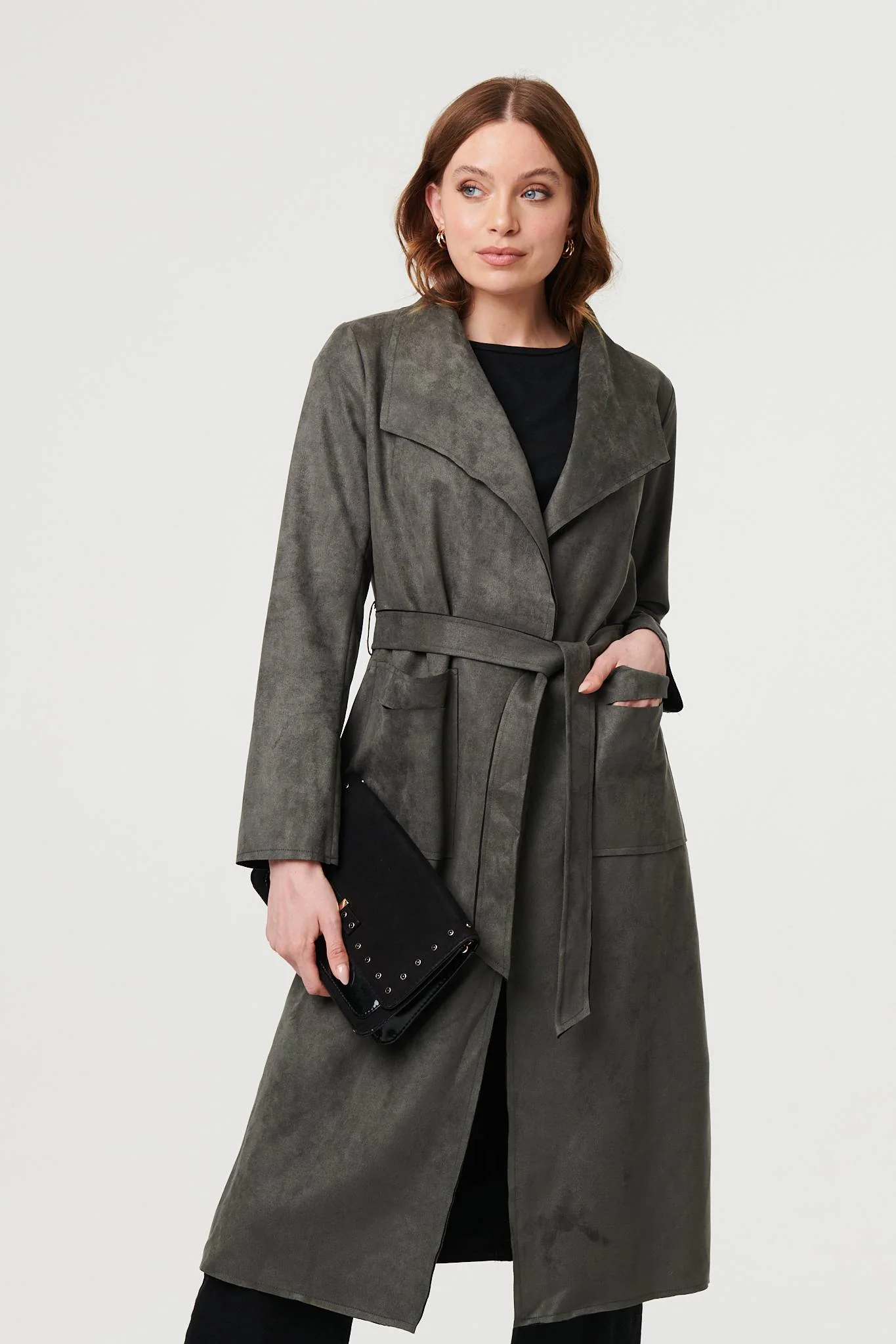 Tie Waist Longline Trench Coat