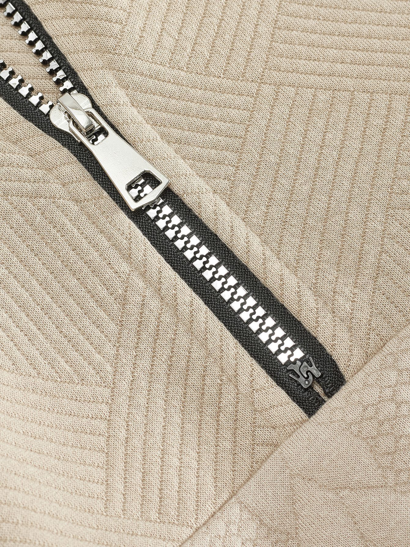 Men's Cable-Knit Quarter-Zip Stand-Collar Sweater
