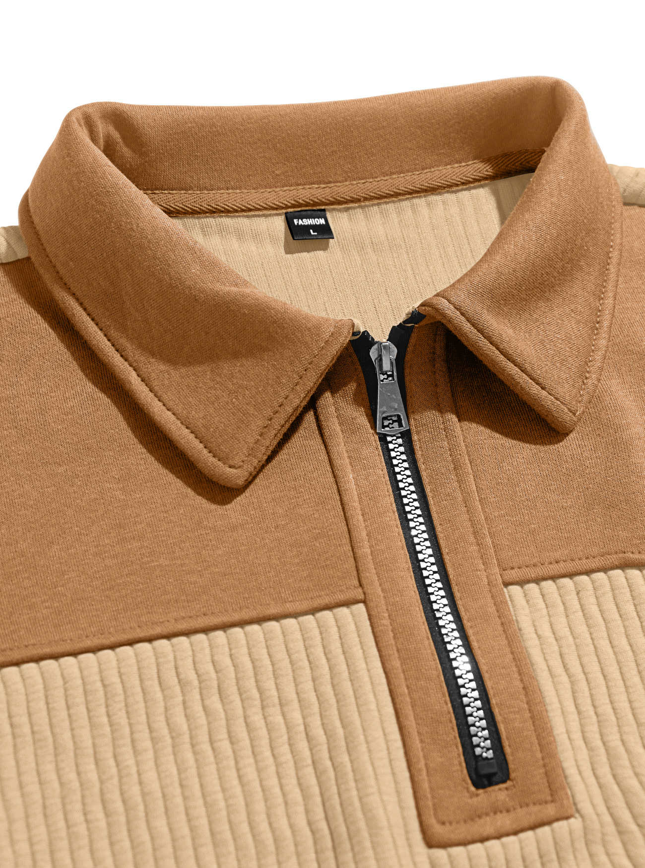Men's Contrast-Yoke Half-Zip Corduroy Pullover with Elbow Patches