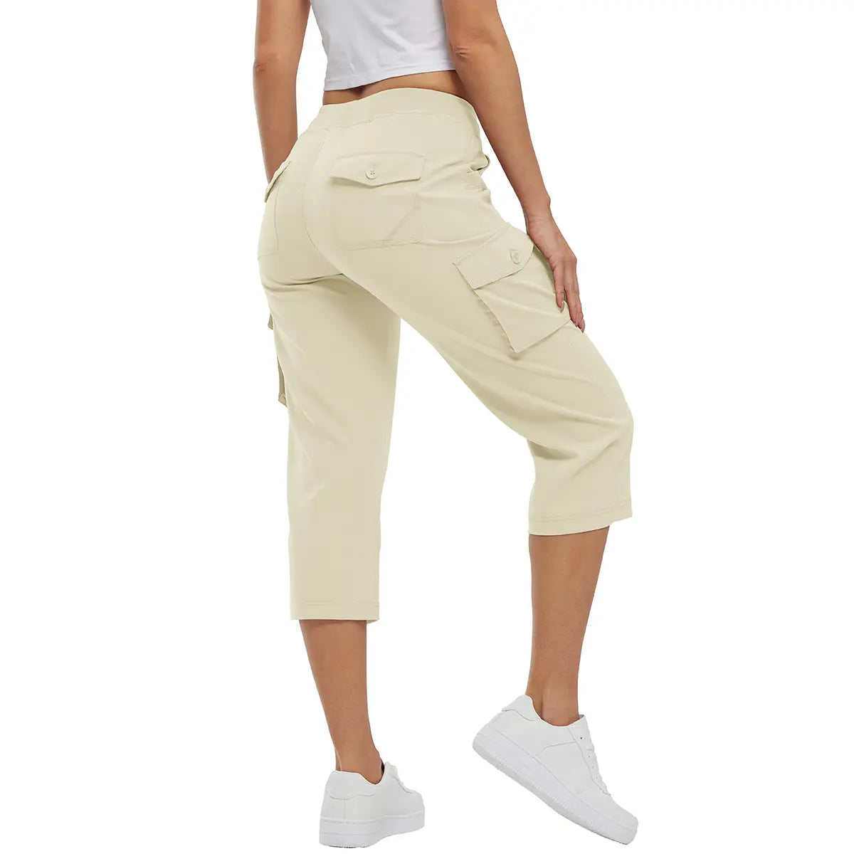 ✨✨Womens Lightweight Capris Hiking Pants 6 Pockets Quick Dry Cargo Outdoor Trip Loose Shorts COMFY  MOMS OVER 30