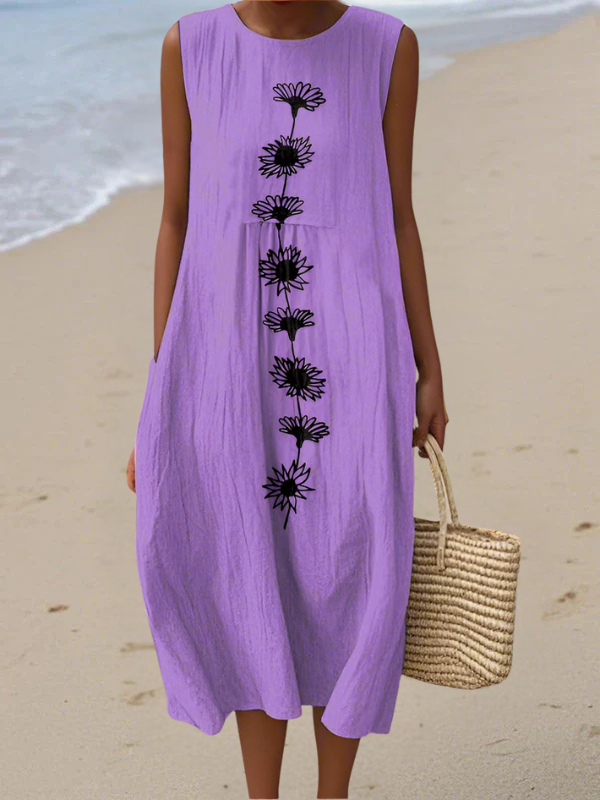 Violet Bloom Midi Dress