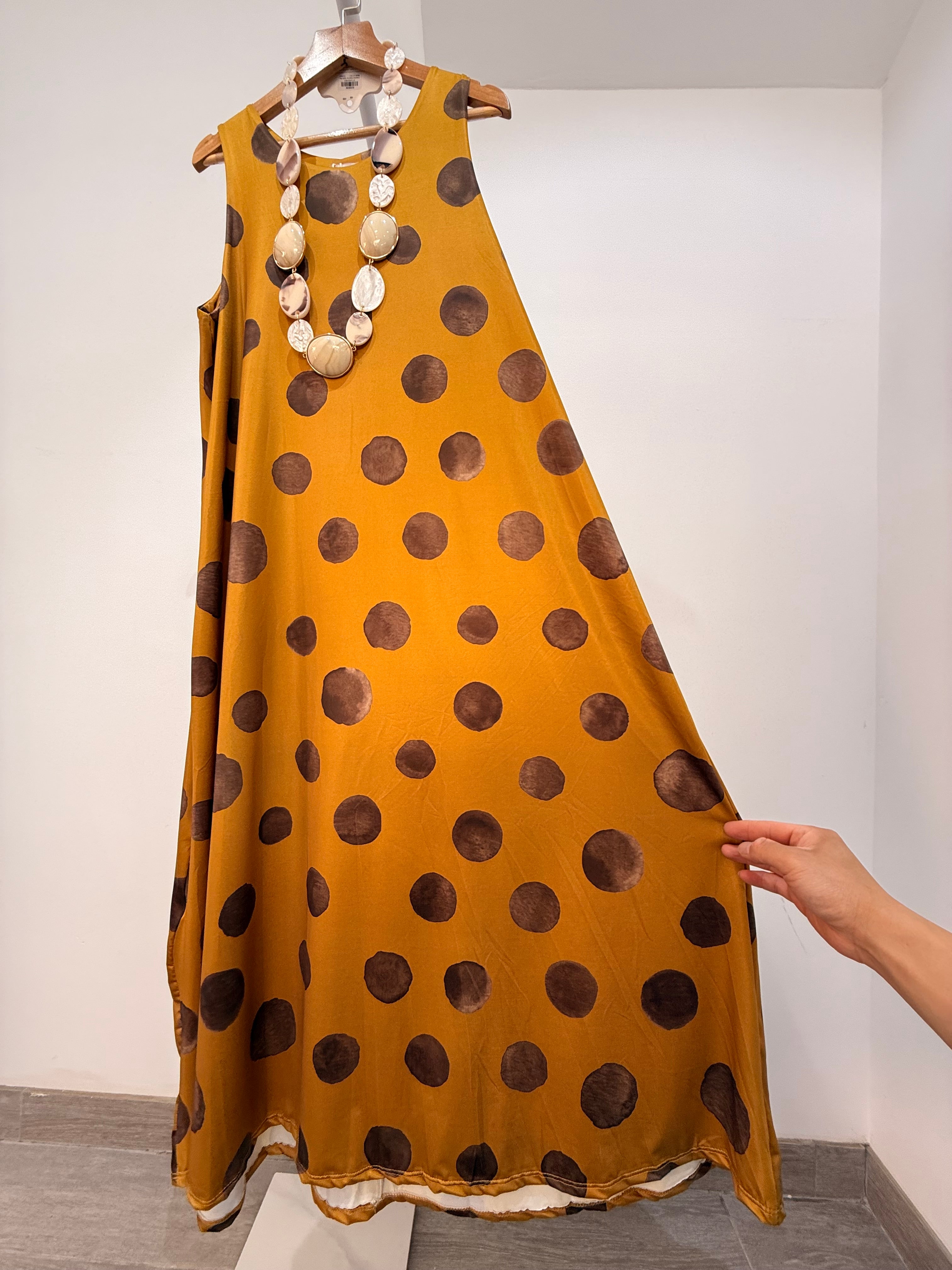 Long Polka Dot Dress – Cool Ice Silk Lycra