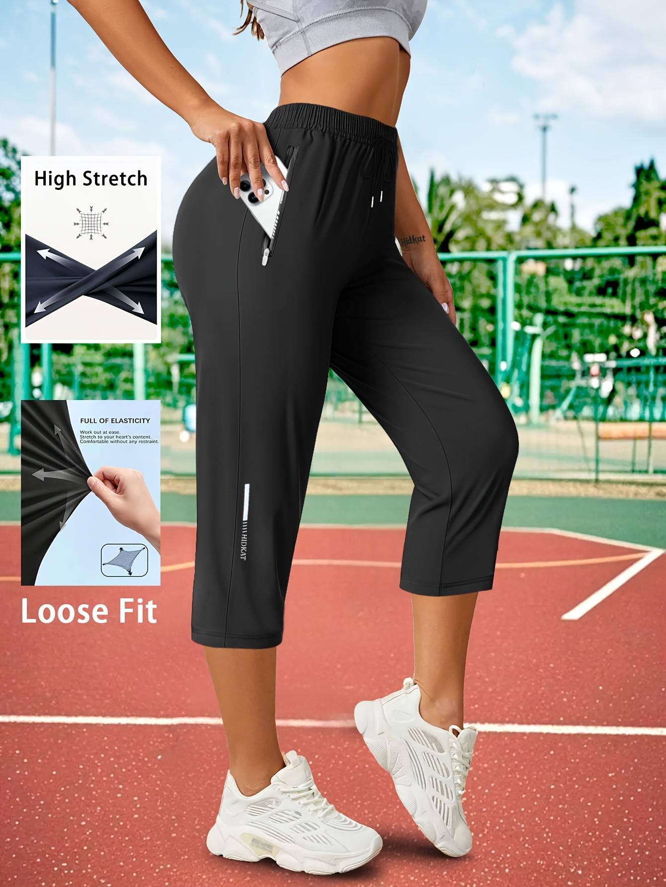 3-Pack Women’s Capri Pants – Loose Fit, Summer Drawstring Waist, Zipper Pockets, Breathable High-Stretch Fabric, Suitable for Everyday Wear