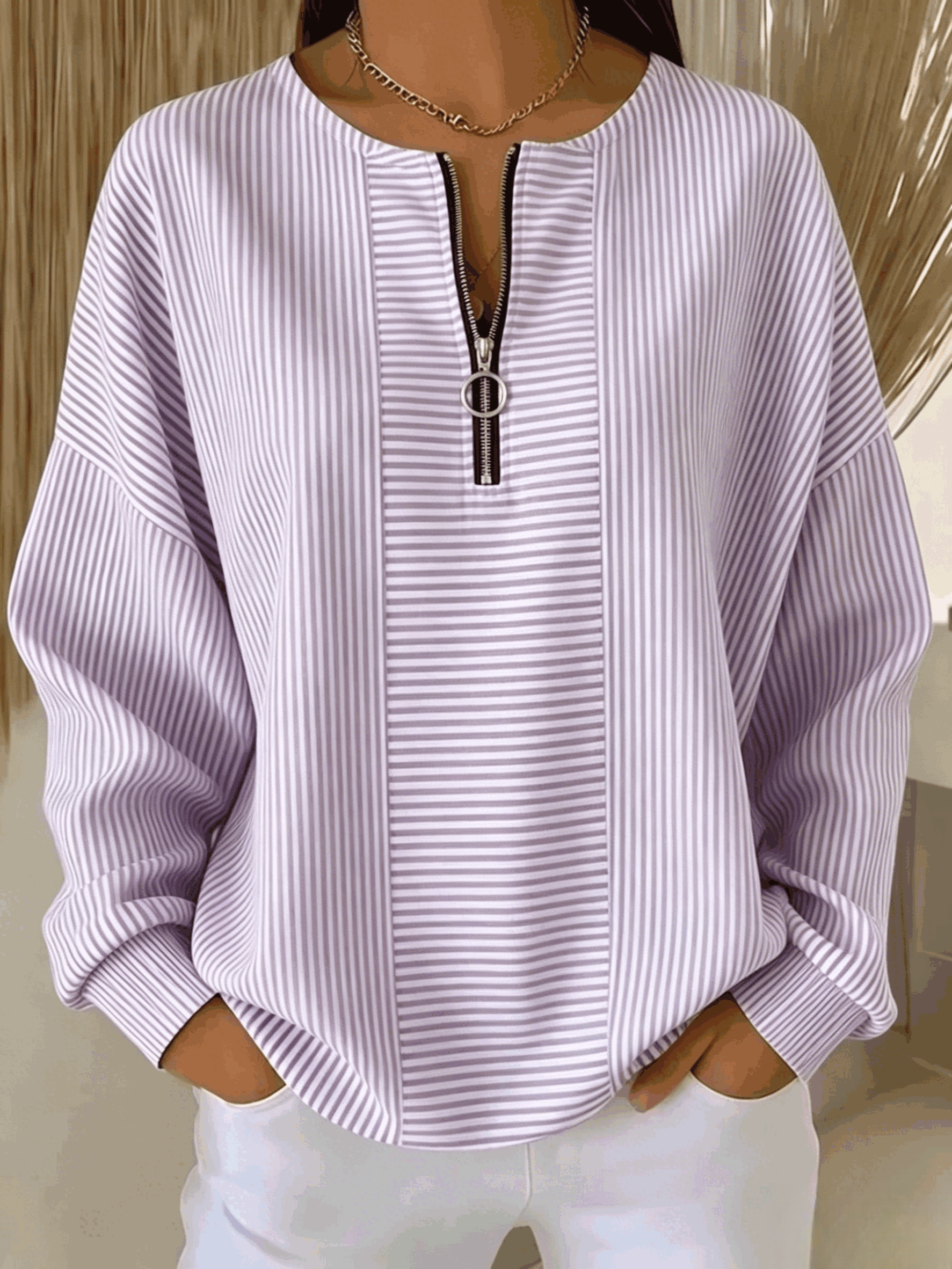 New Arrivals🔥Crew Neck Striped Vintage Sweatshirt