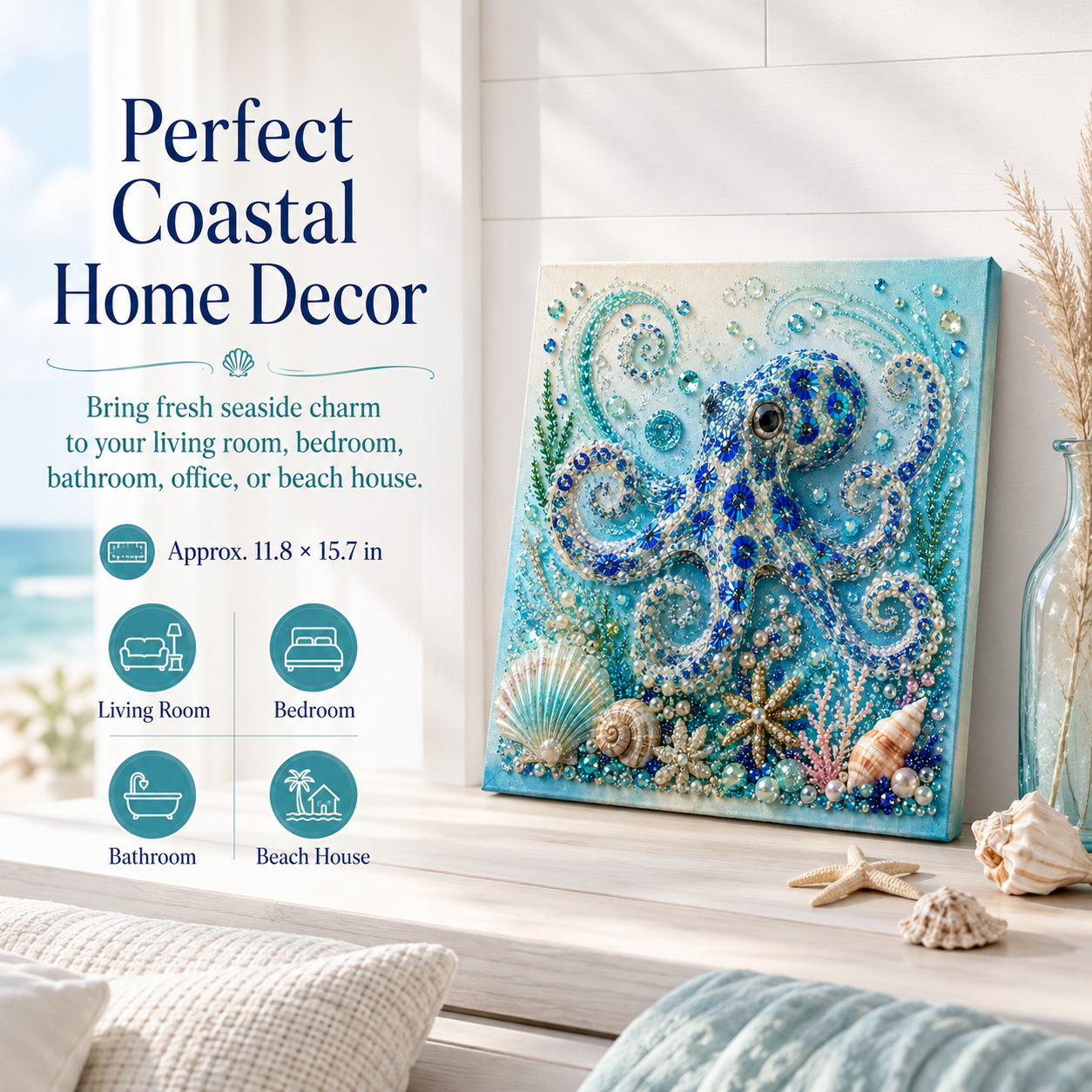 🧘Relaxing & Beginner-Friendly-🌊✨ Ocean Theme Pearl Art DIY Kit (❤Same as the Vedio)