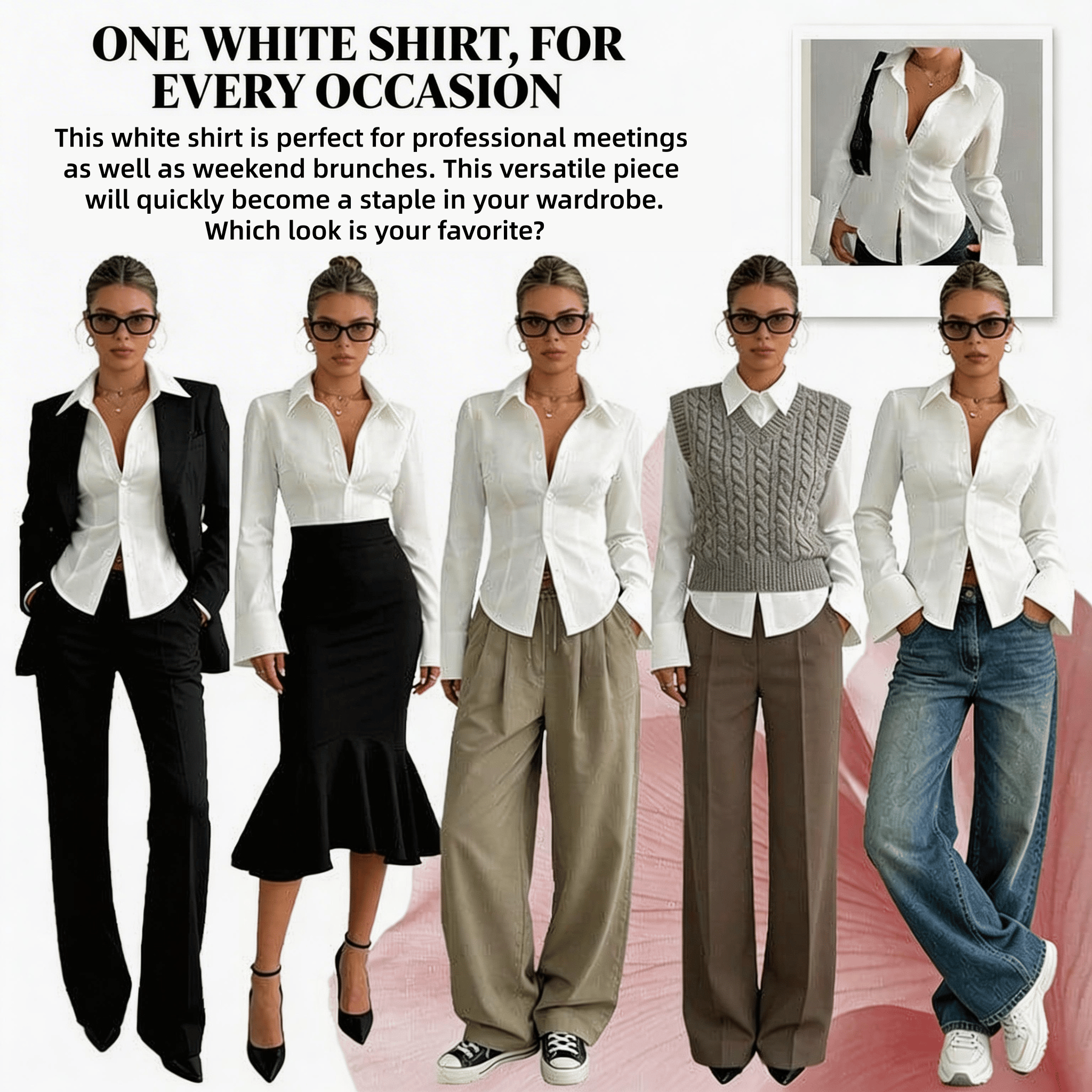 Women's Slim-Fit Button-Down Long-Sleeved Casual Shirt, Suitable for Daily Commuting