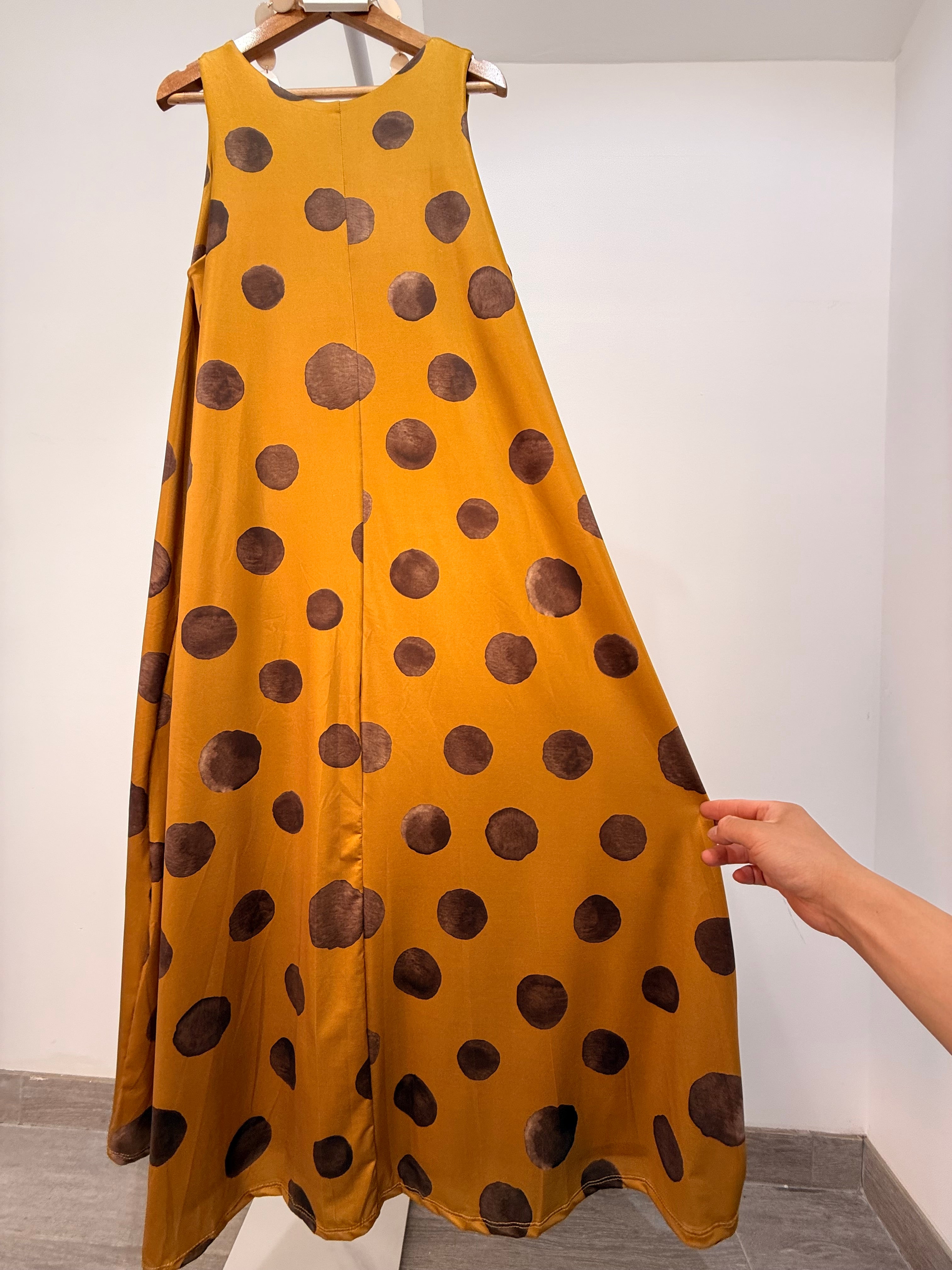 Long Polka Dot Dress – Cool Ice Silk Lycra