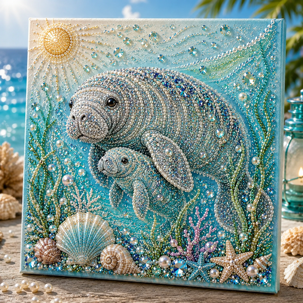 🧘Relaxing & Beginner-Friendly-🌊✨ Ocean Theme Pearl Art DIY Kit (❤Same as the Vedio)
