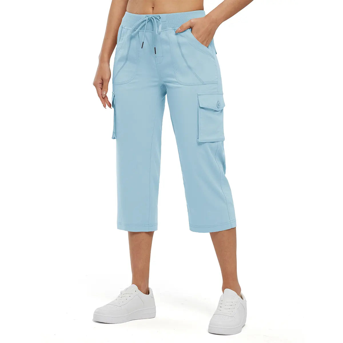 ✨✨Womens Lightweight Capris Hiking Pants 6 Pockets Quick Dry Cargo Outdoor Trip Loose Shorts COMFY  MOMS OVER 30