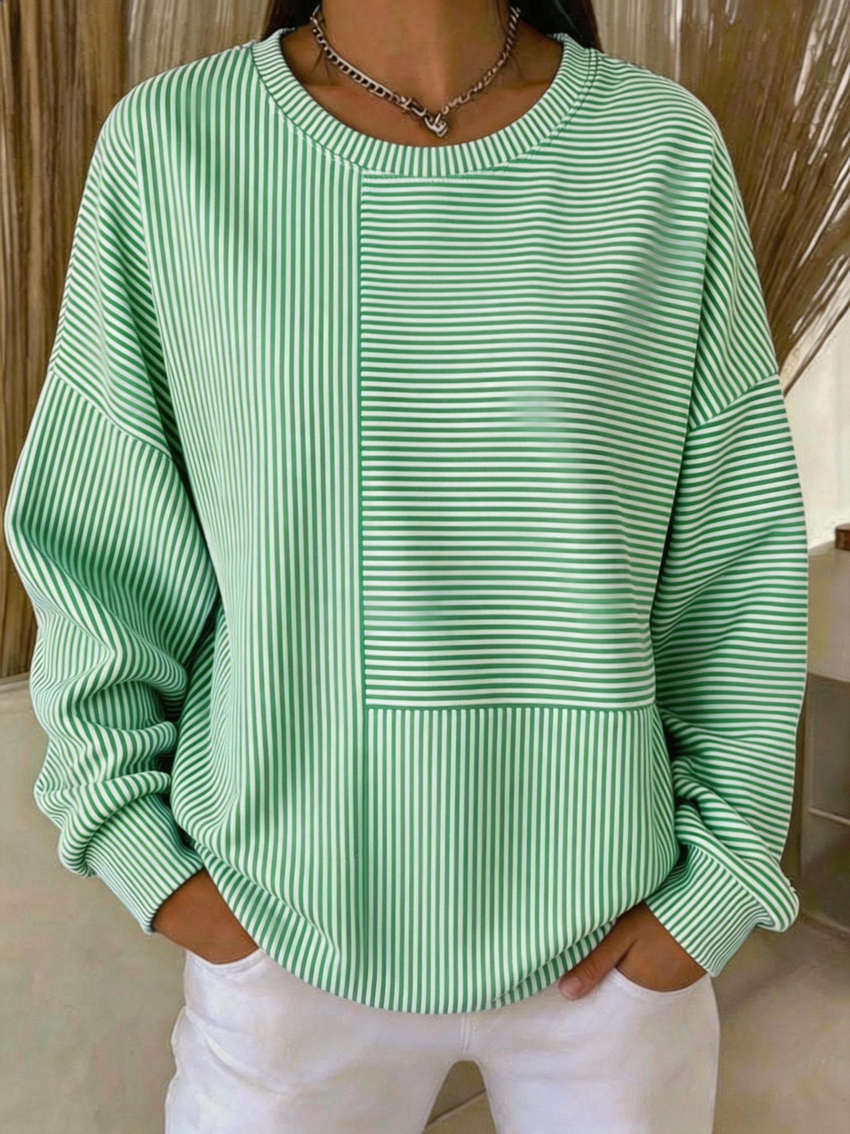 New Arrivals🔥Casual Striped Loose Sweatshirt