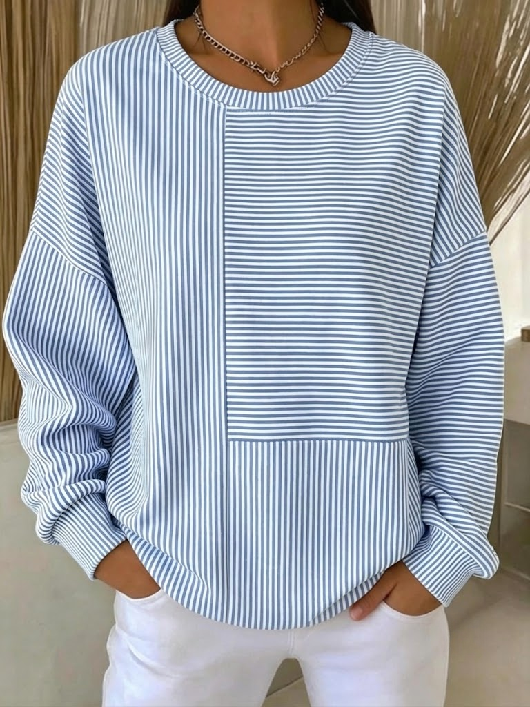 New Arrivals🔥Casual Striped Loose Sweatshirt
