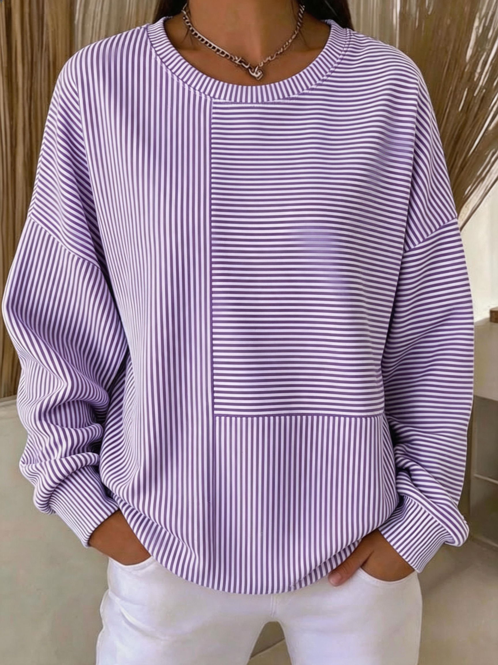 New Arrivals🔥Casual Striped Loose Sweatshirt