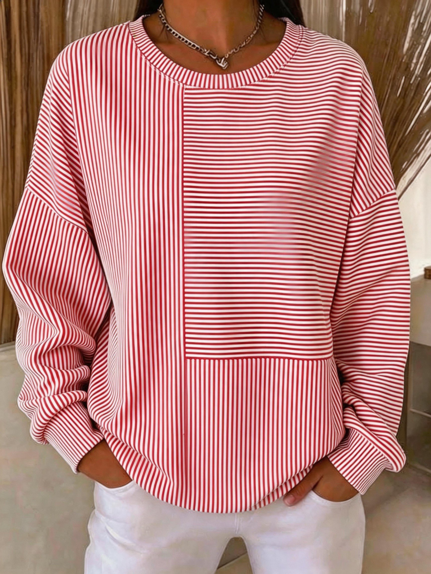 New Arrivals🔥Casual Striped Loose Sweatshirt