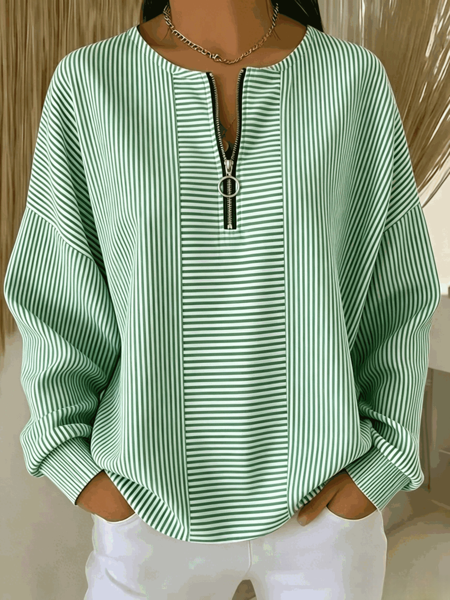 New Arrivals🔥Crew Neck Striped Vintage Sweatshirt