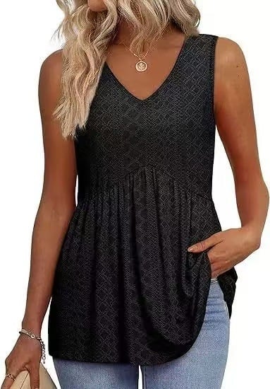 2026 Women's Flowy Peplum Tank Top – V Neck Sleeveless Stretchy Summer Top