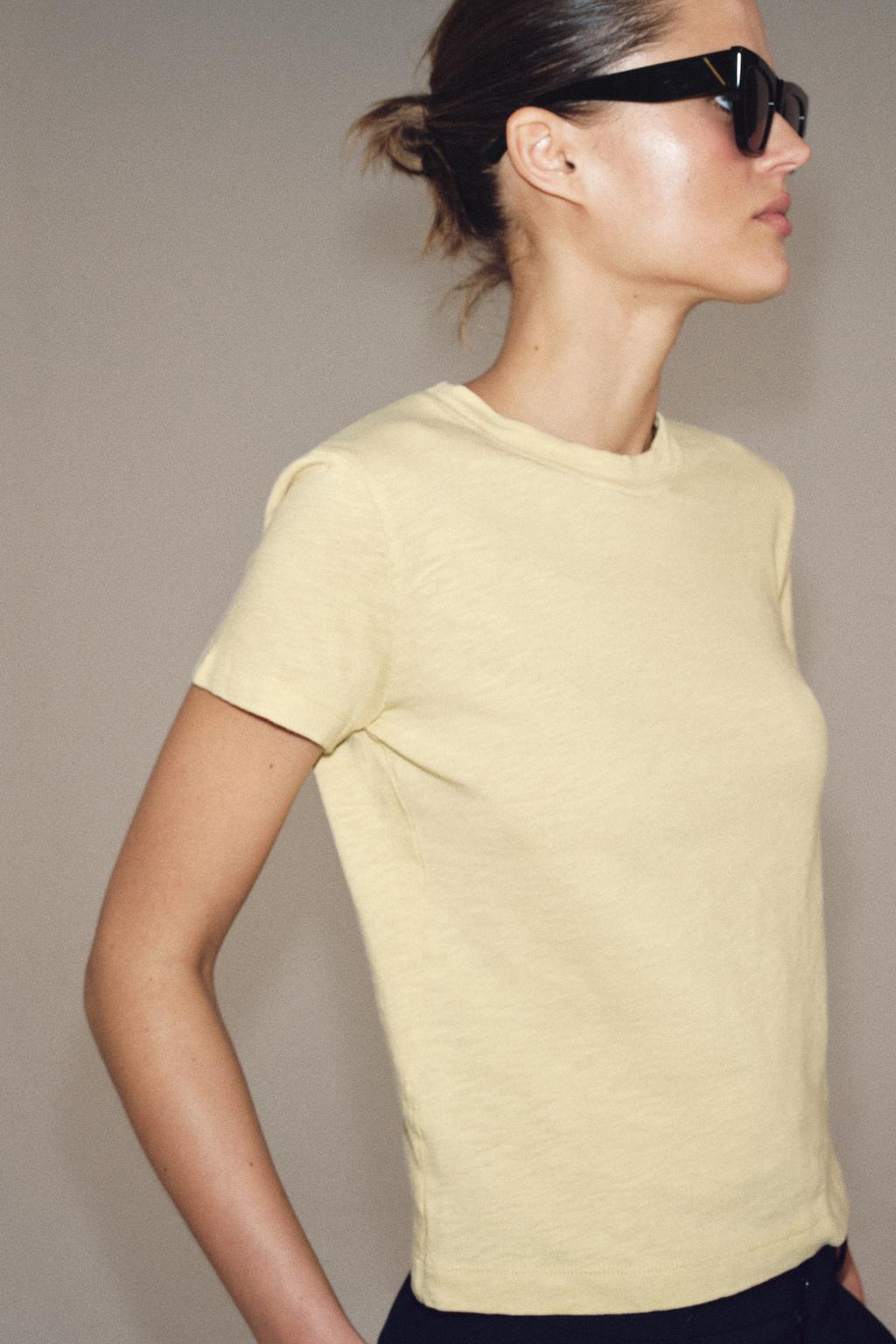 SLUB KNIT COTTON T-SHIRT