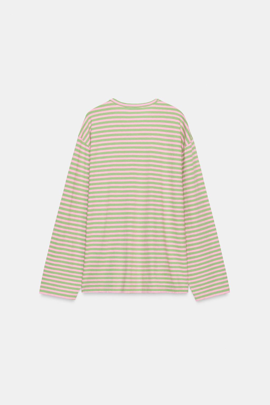 STRIPED COTTON AND LINEN T-SHIRT