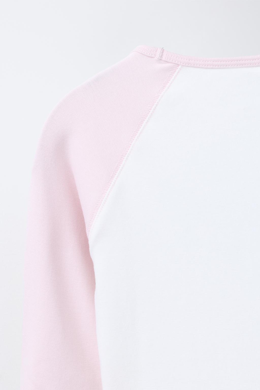 RAGLAN SLEEVE T-SHIRT WITH TEXT AND MODAL BLEND