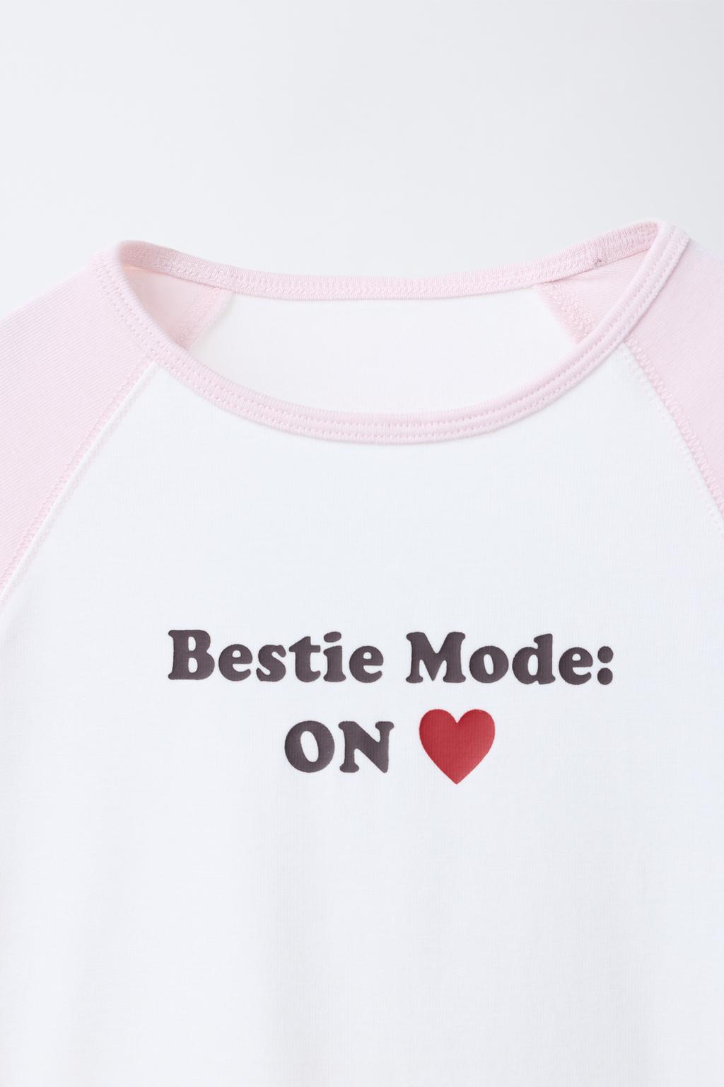 RAGLAN SLEEVE T-SHIRT WITH TEXT AND MODAL BLEND