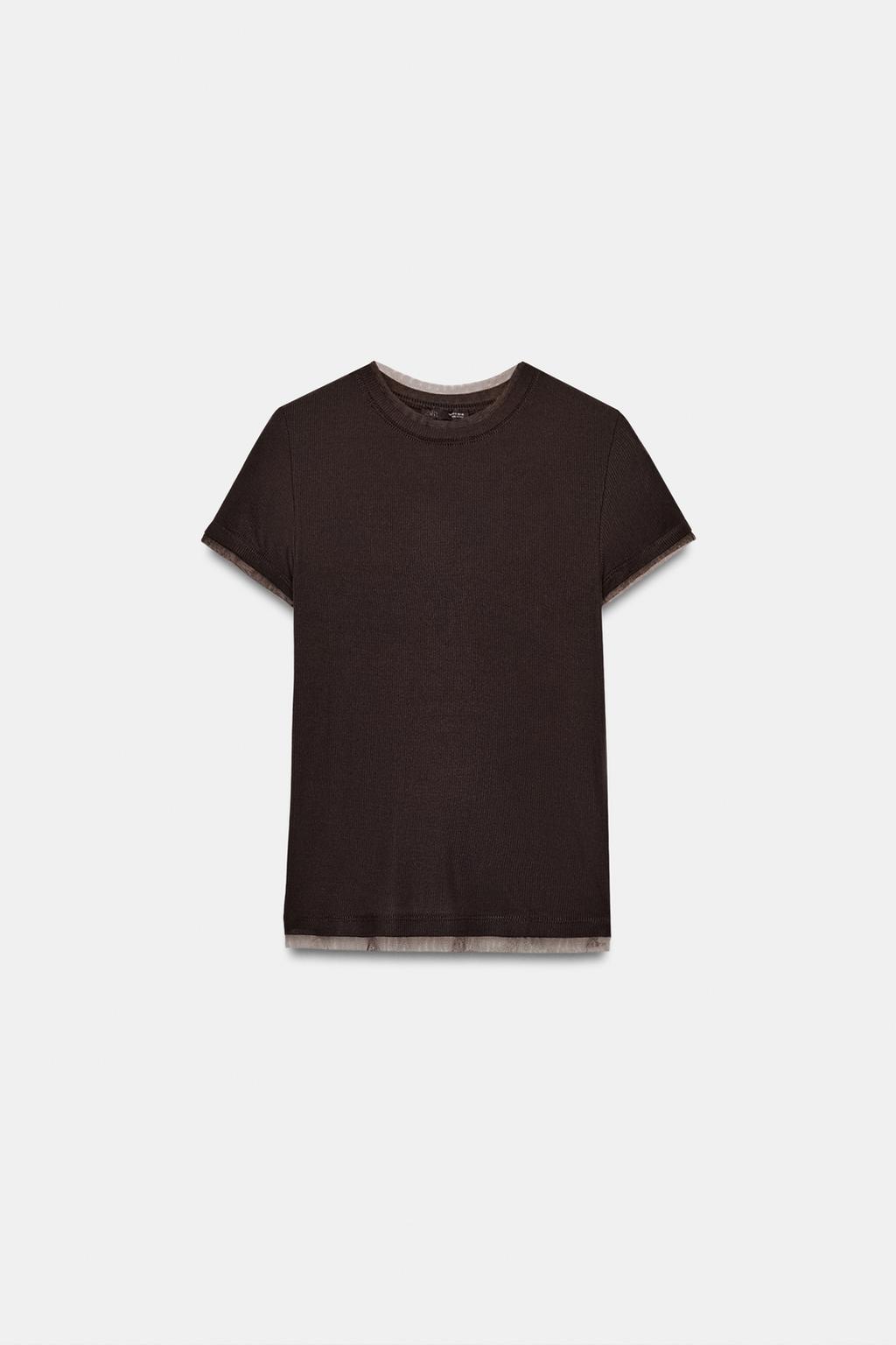 T-SHIRT WITH TULLE DETAIL