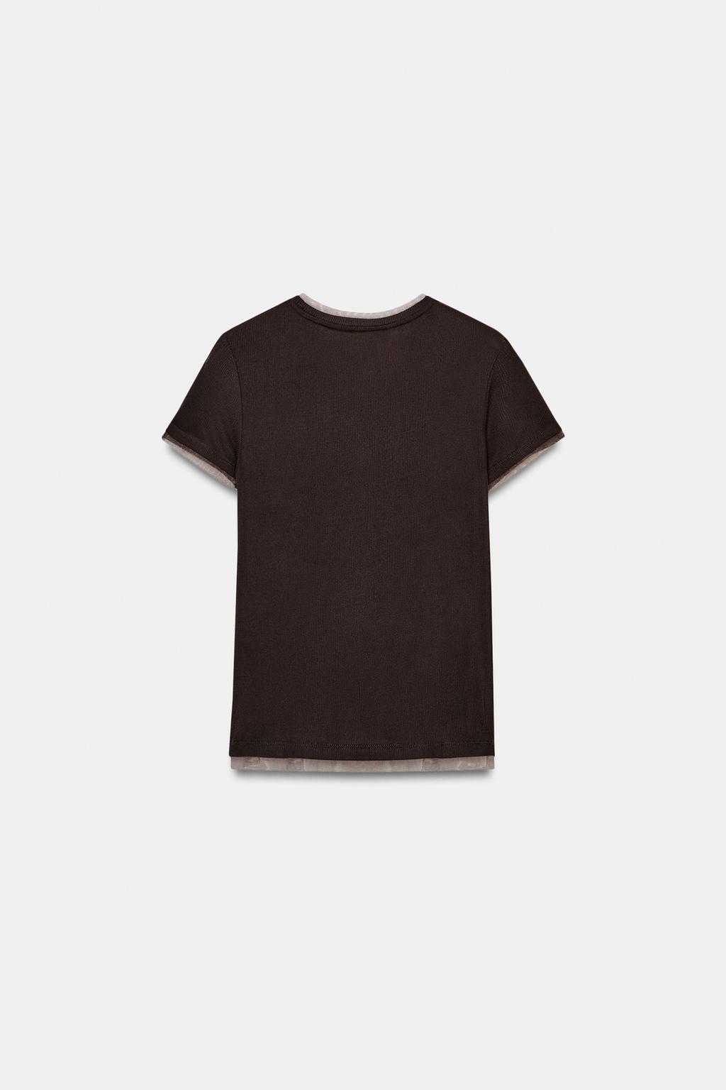 T-SHIRT WITH TULLE DETAIL