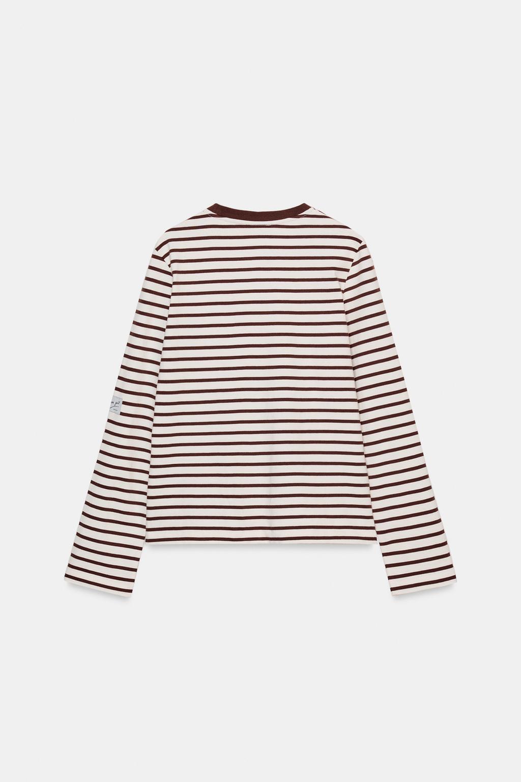 STRIPED EMBROIDERED T-SHIRT