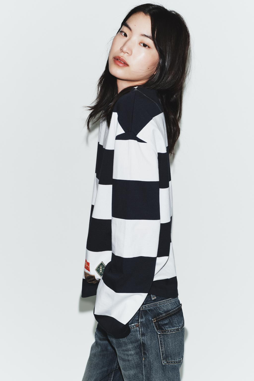 STRIPED T-SHIRT WITH LABELS