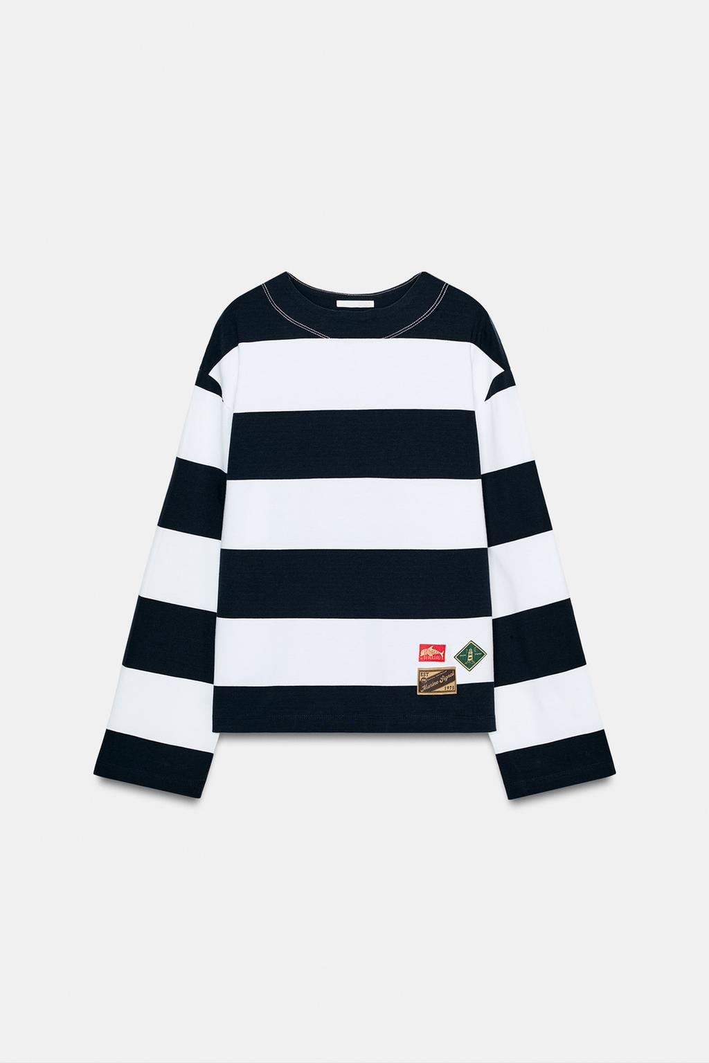 STRIPED T-SHIRT WITH LABELS
