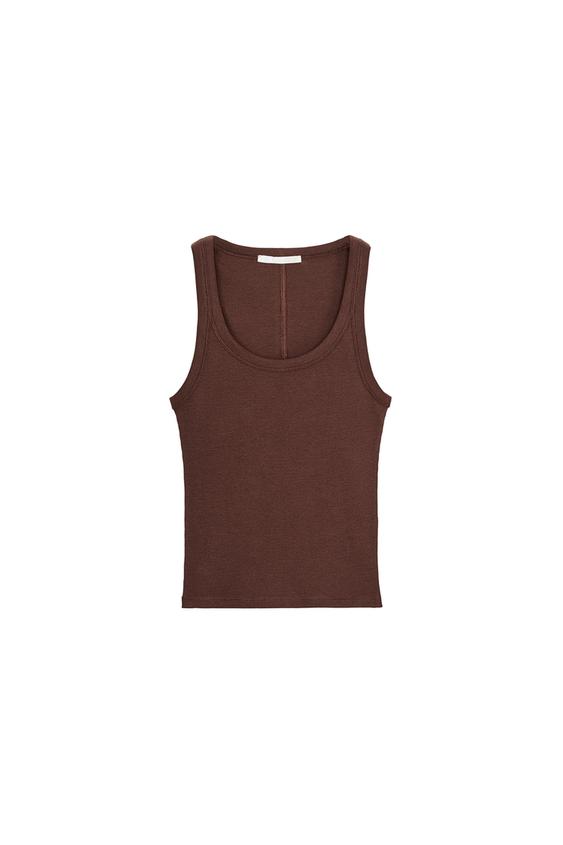 RIB SLEEVELESS TOP