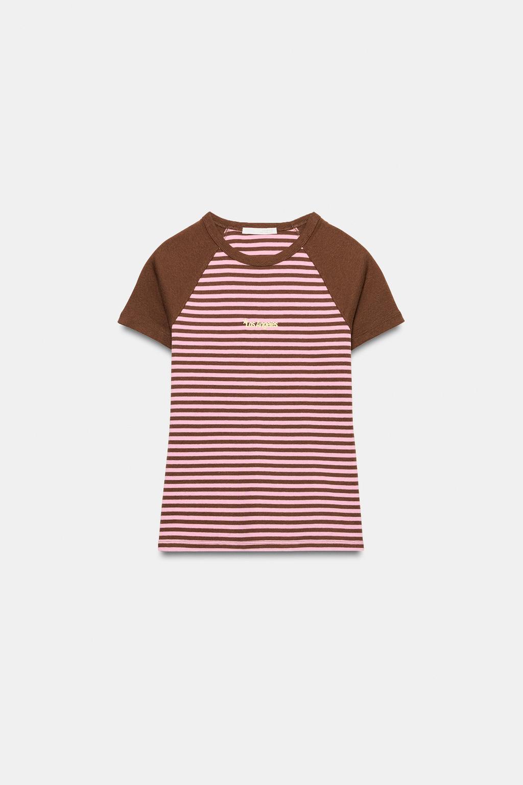 STRIPED RAGLAN SLEEVE T-SHIR