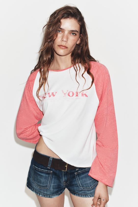 OVERSIZE SLUB KNIT RAGLAN SLEEVE T-SHIRT