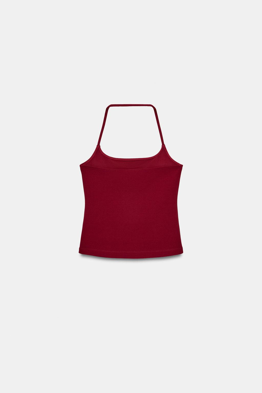 STRETCH KNIT HALTER TOP