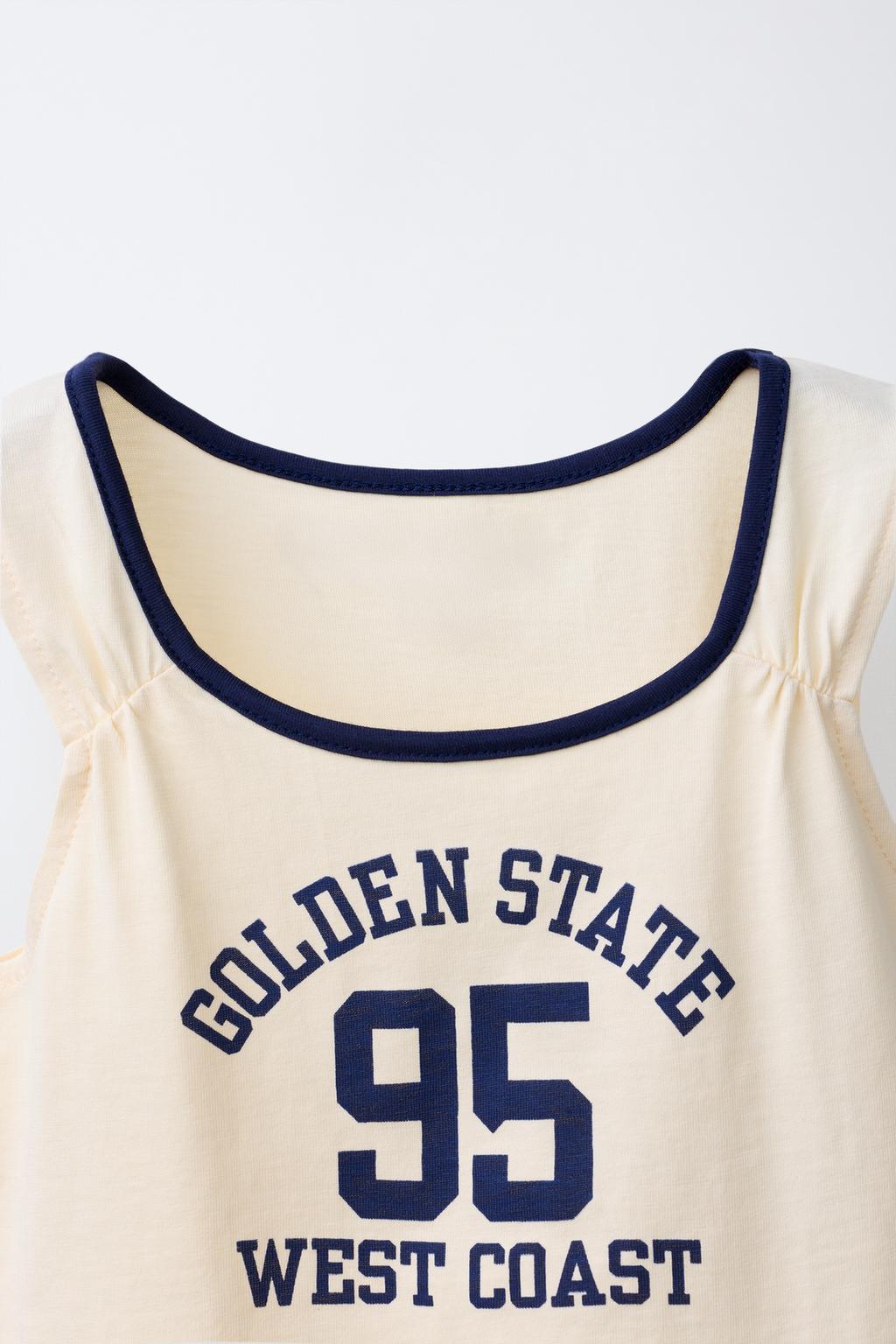SLOGAN T-SHIRT WITH CONTRAST TRIM