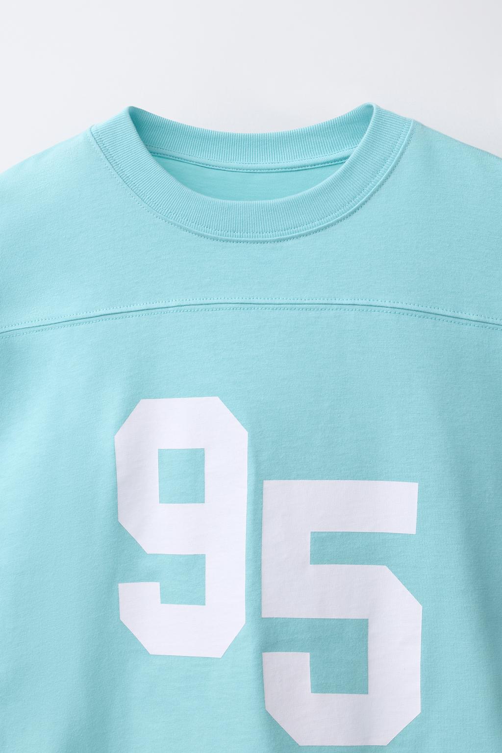 NUMBER AND STRIPE PRINT T-SHIRT