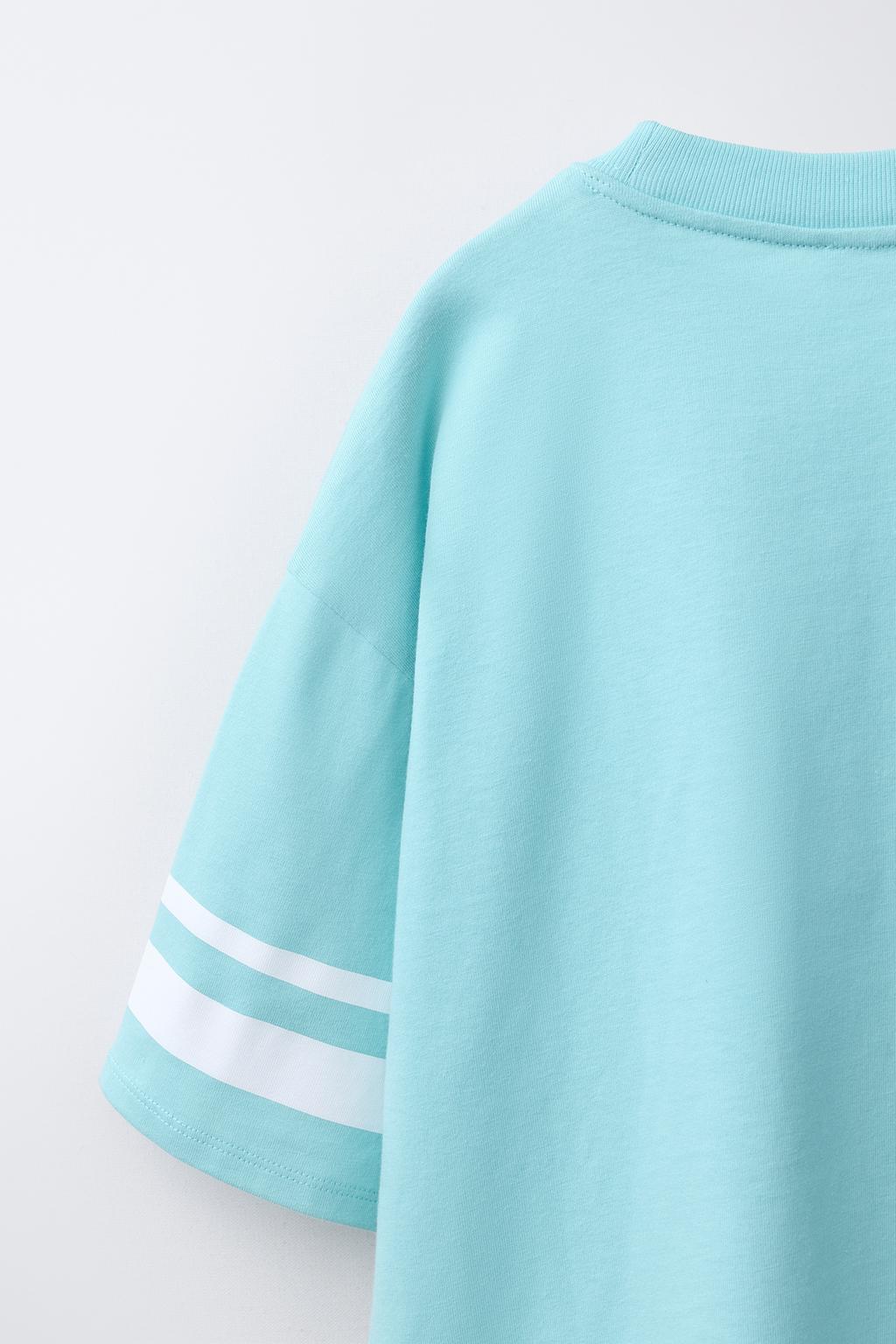 NUMBER AND STRIPE PRINT T-SHIRT
