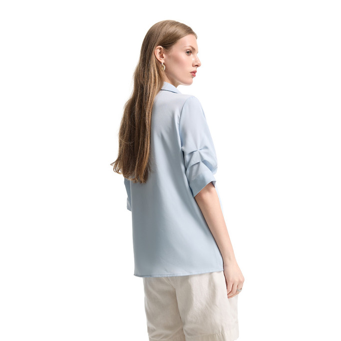 Cross-collar short-sleeved shirt
