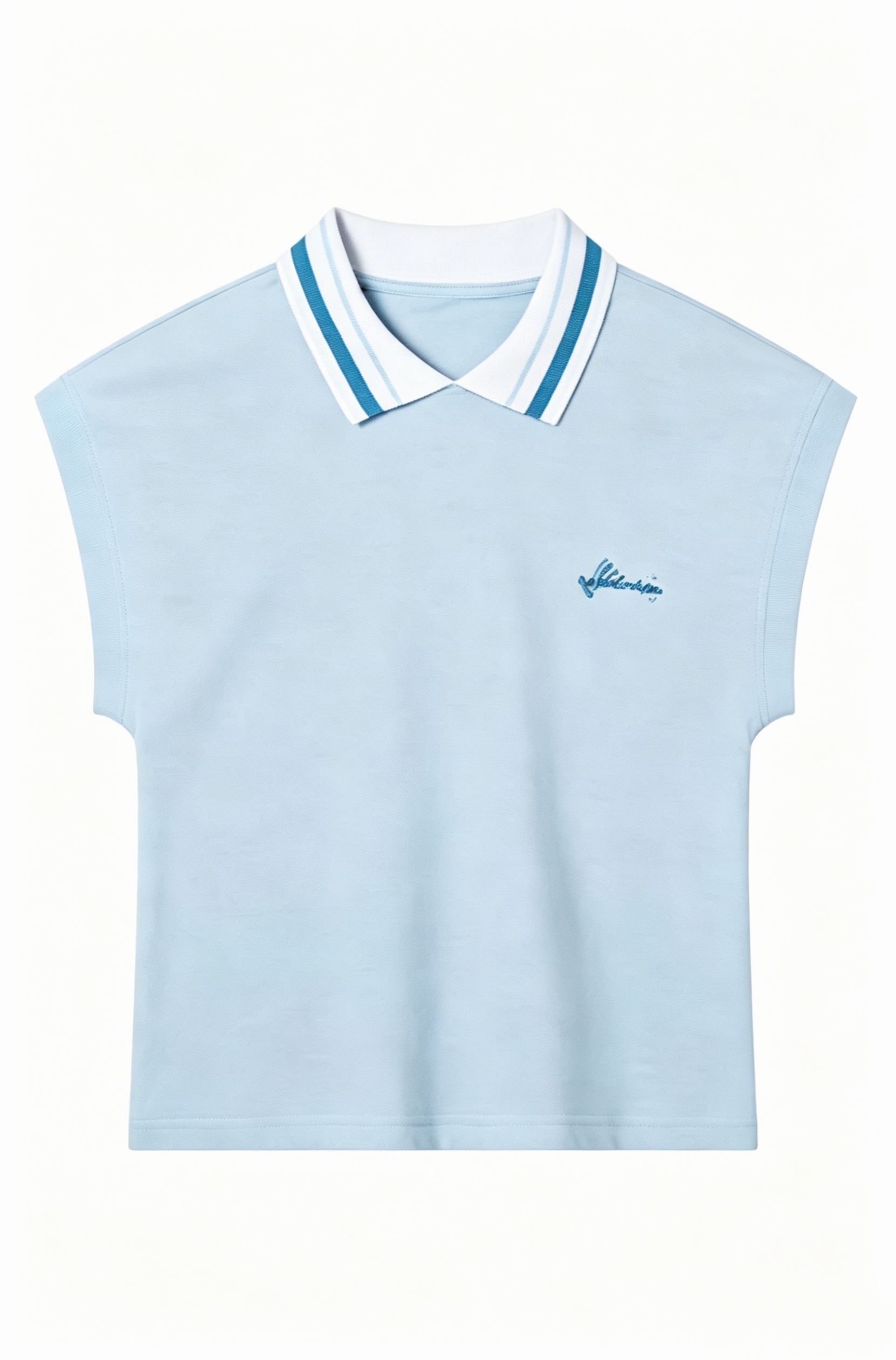  Girls' Sporty & Versatile Sleeveless Collared T-Shirt