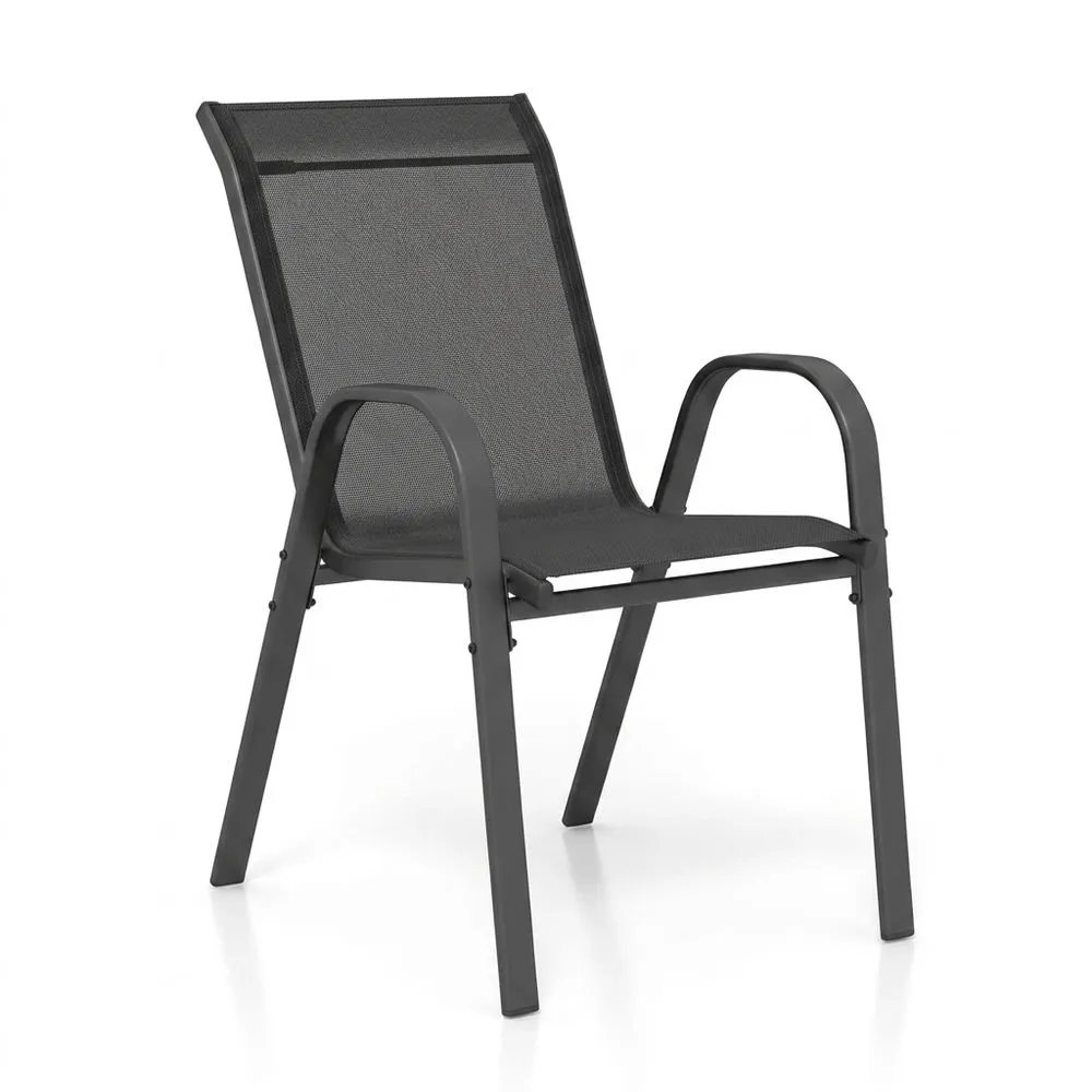 Sillas de Jardín Apilables para Exterior con Reposabrazos