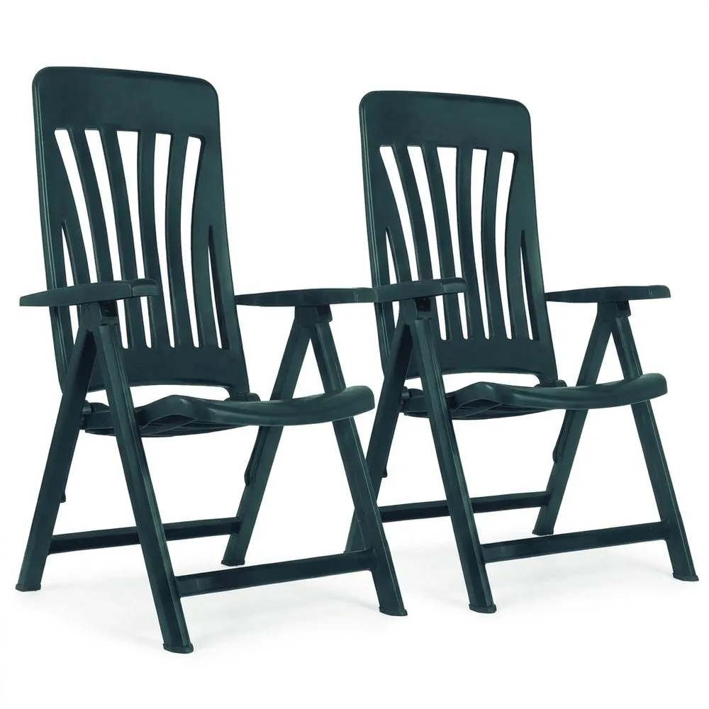Conjunto de 2 Sillas Reclinables Plegables para Exterior Multiposición