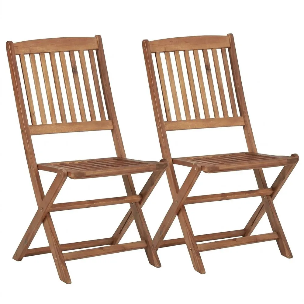 Sillas Plegables de Madera de Acacia para Jardín y Terraza