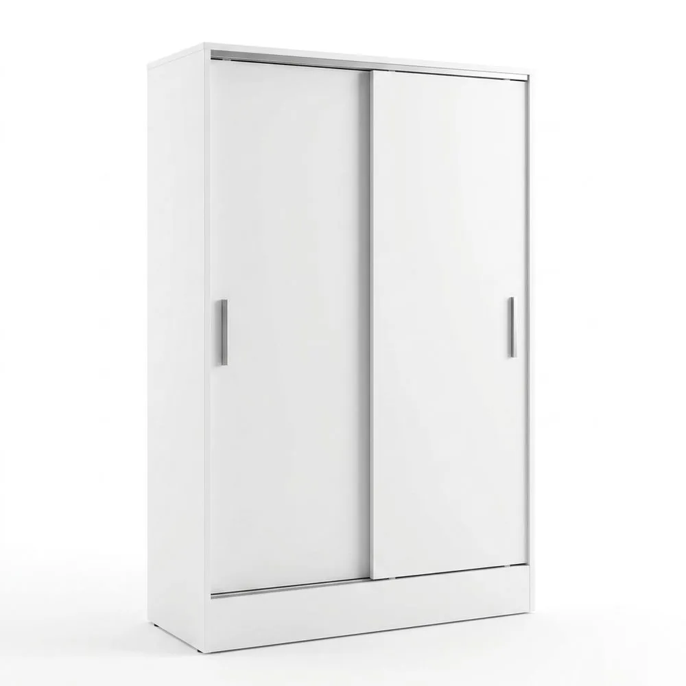 Armario Auxiliar de Baño Multifuncional con Puertas Correderas Blancas de Melamina