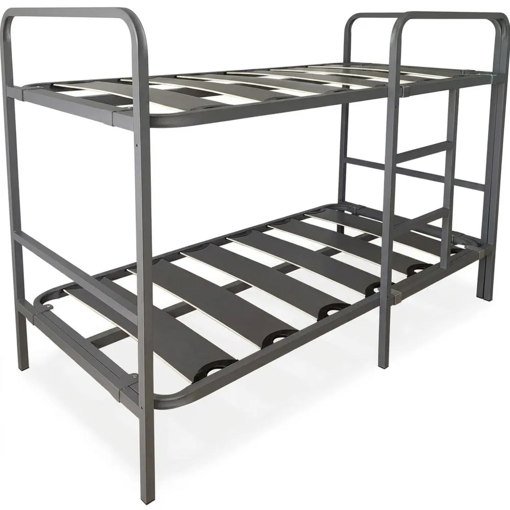 Litera Reforzada Completa con Barandilla y Escalera Metálica, Gris, 90 x 190 cm