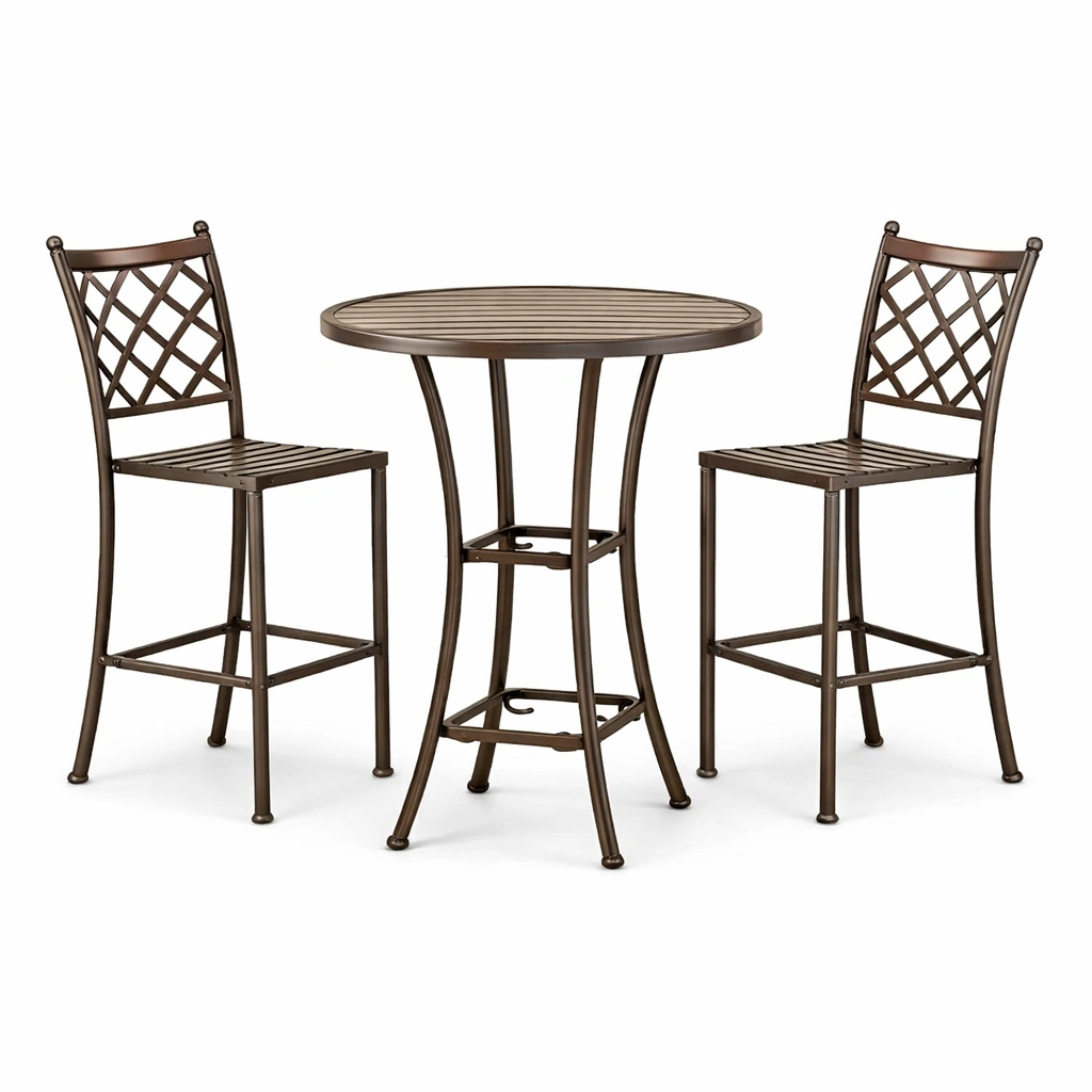 Juego de bar de metal para exterior-roomzano