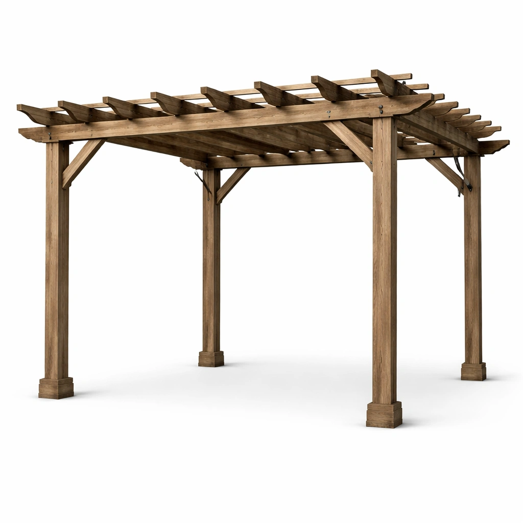 Pérgola de madera marrón 300x300x230 cm-roomzano
