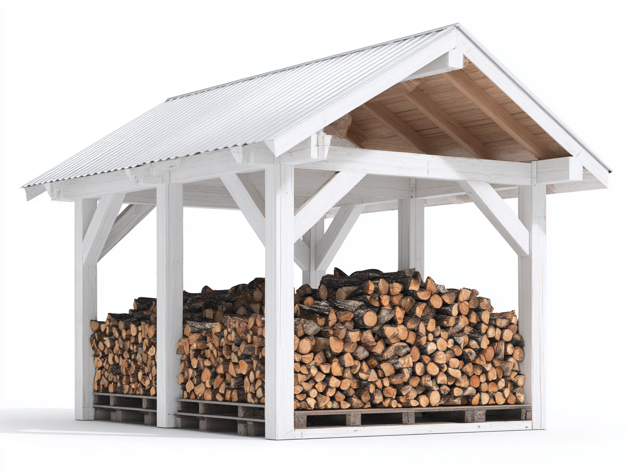 Drewutnie - drewno - 280x180x230 cm - biały-naturalny - nowoczesny-Midorvaroom