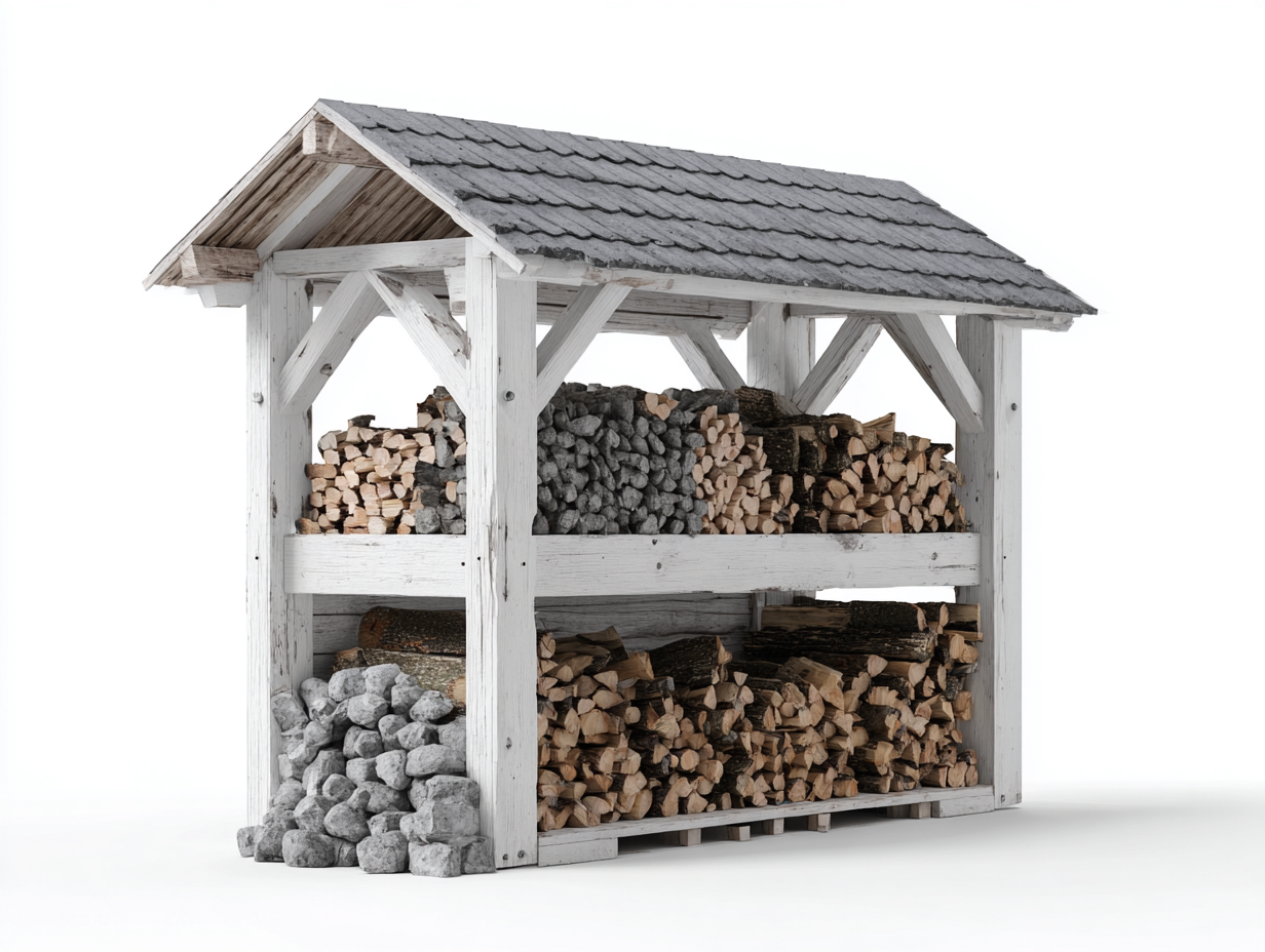 Drewutnie - drewno - 200x75x210 cm - biały-szary - rustykalny-Midorvaroom