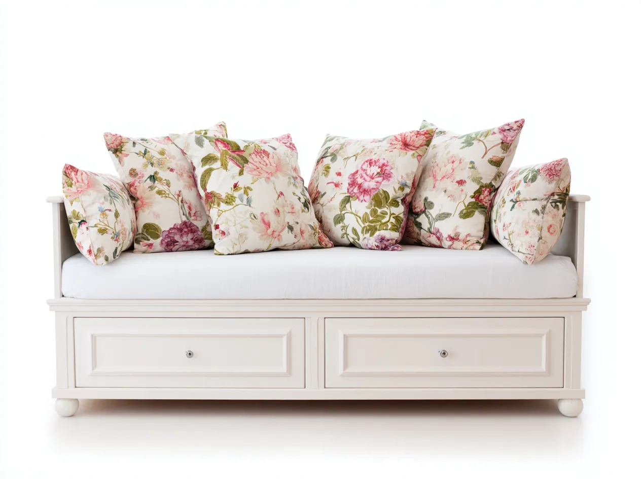 Sofa z funkcją spania-drewno-tkanina-218x96x92 cm-biały-romantyczny-Midorvaroom