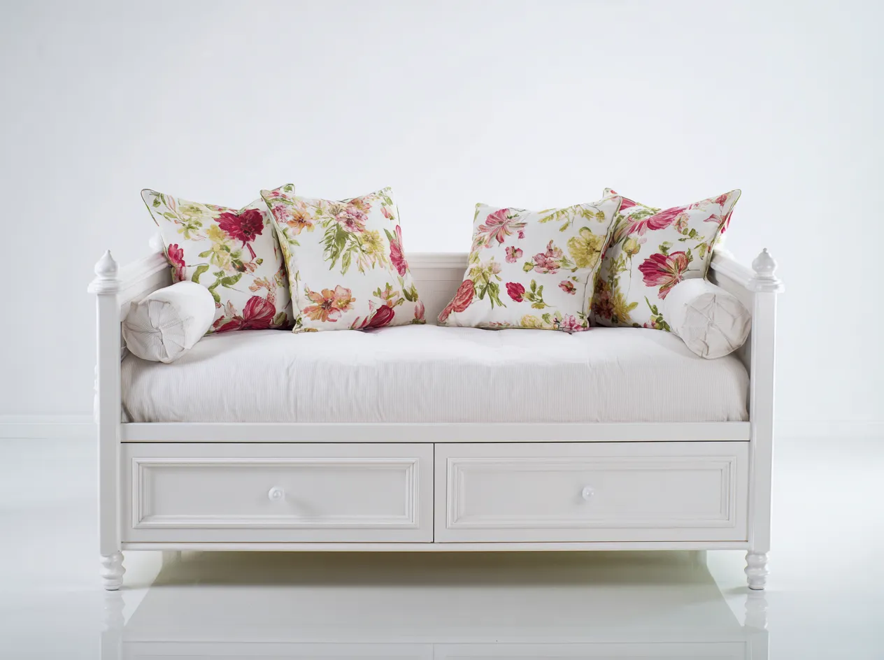 Sofa z funkcją spania-drewno-tkanina-220x97x95 cm-biały-klasyczny-Midorvaroom