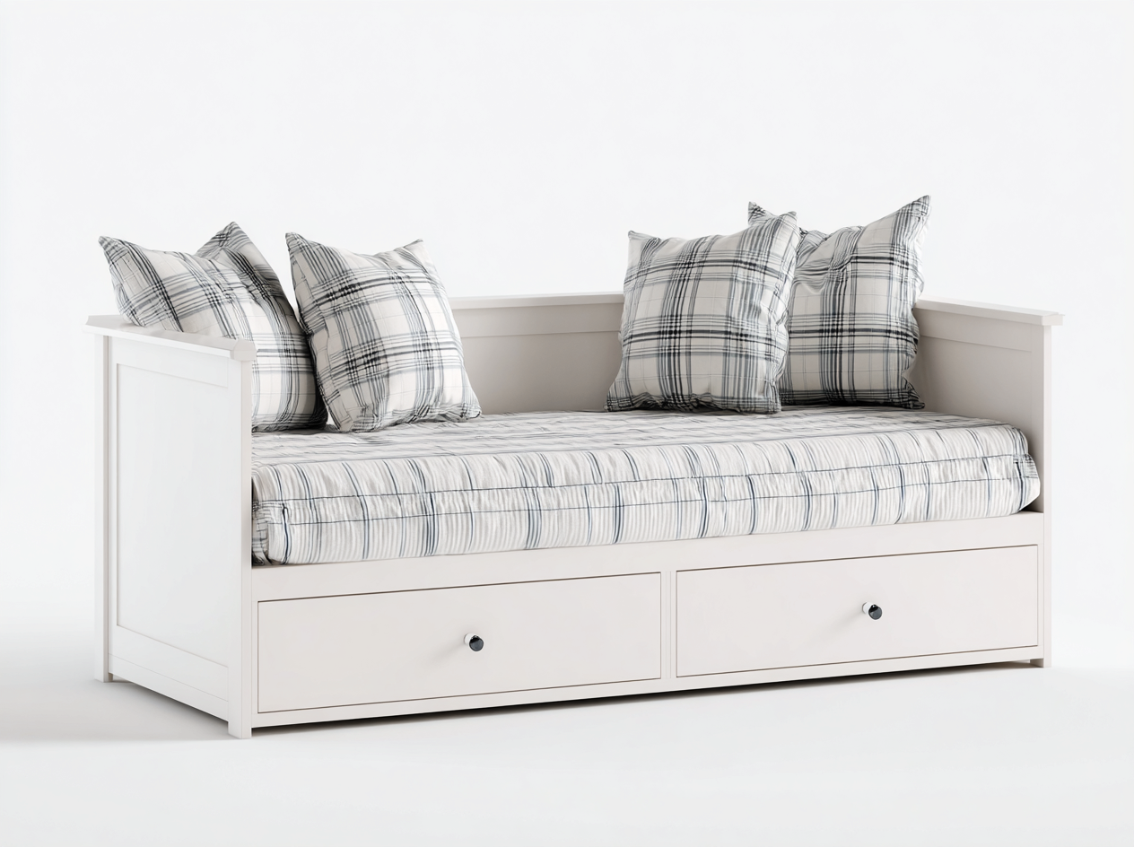 Sofa z funkcją spania-drewno-tkanina-214x98x90 cm-biały-szary-minimalistyczny-Midorvaroom