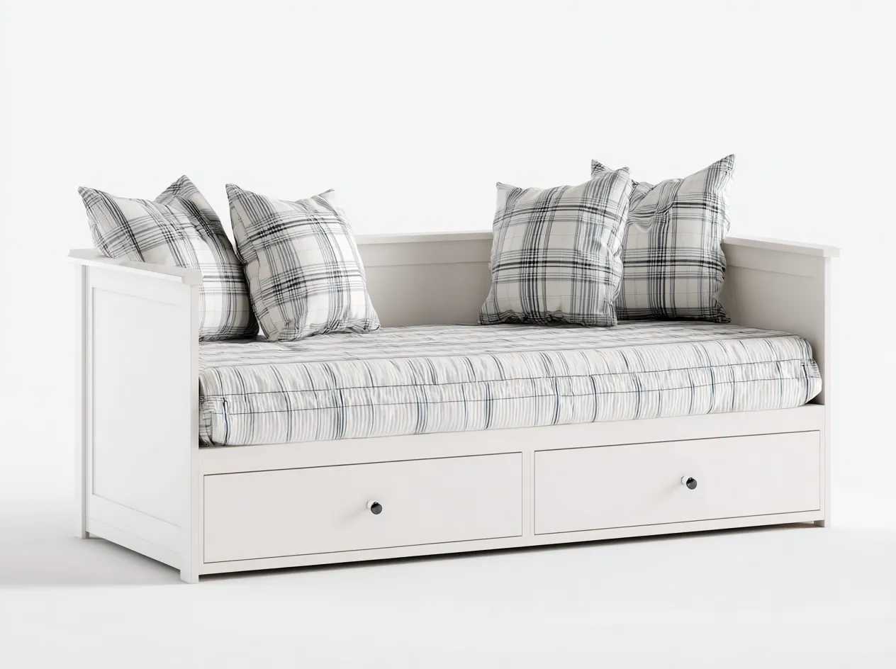 Sofa z funkcją spania-drewno-tkanina-214x98x90 cm-biały-szary-minimalistyczny-Midorvaroom